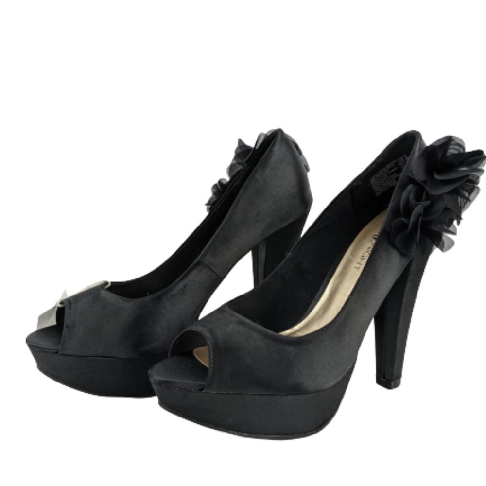 Fioni Night Black Platform High Heel Pumps Sz 8